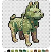 绿釉陶立狗拼豆图纸