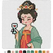 杨贵妃拼豆图纸