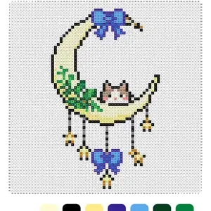 Gatto luna con codici