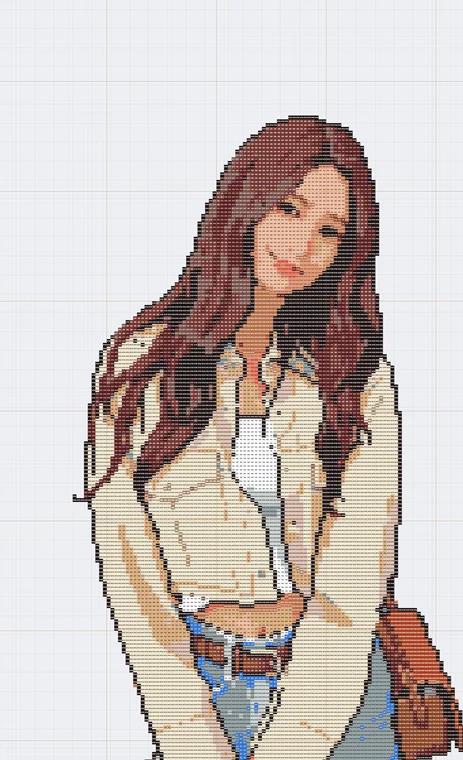 Color-coded fuse bead version of the pixel art