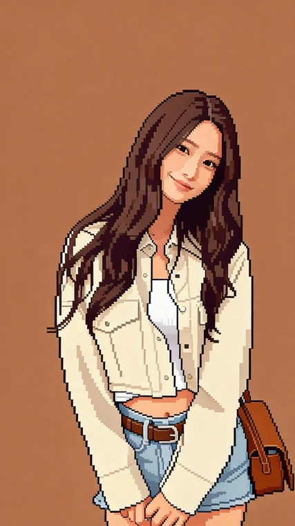 Pixel art portrait generated from a photo